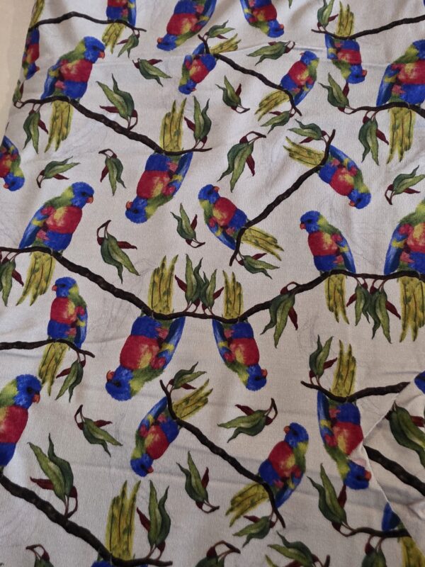 90cm odd cut (additional) - Bamboo Lycra - STC rainbow lorikeet – RETAIL